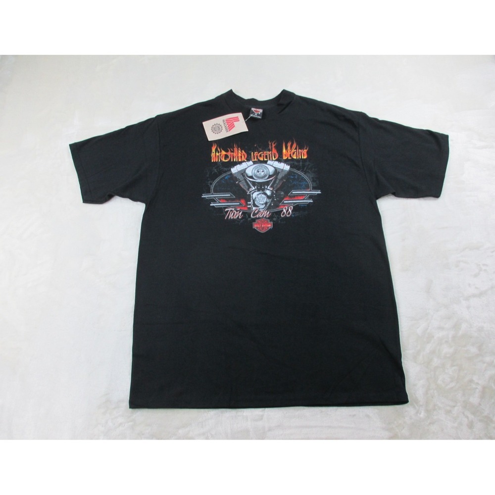 NEW VINTAGE Harley Davidson Shirt Mens 2XL XXL Black Twin Cam Nebraska 1998*